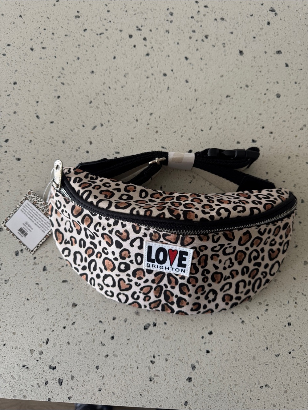 BRIGHTON Wild Cat Leopard Animal Print Crossbody Fanny Pack Belt Bag Casual NWT